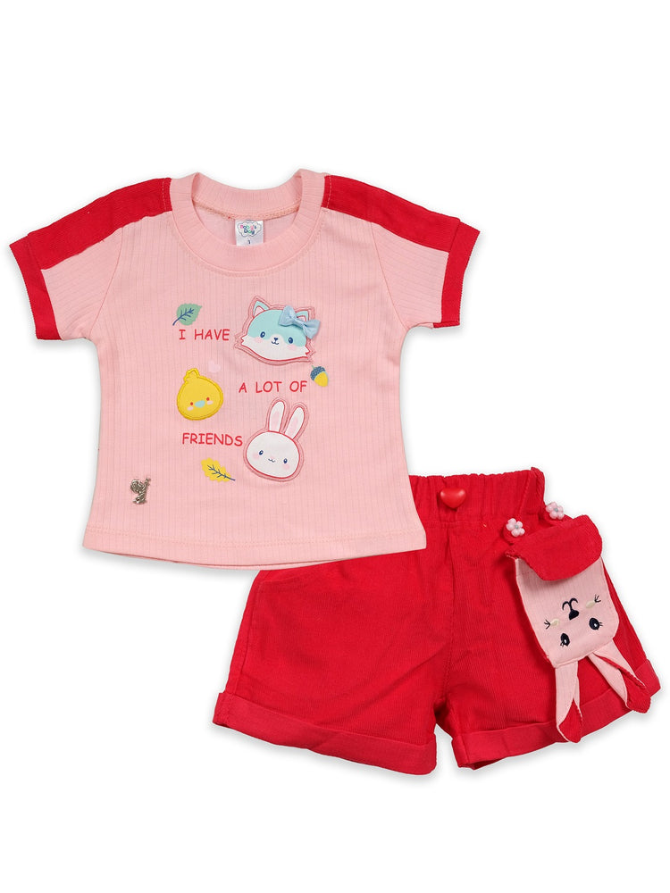 Girls Pure Cotton Top With Shorts