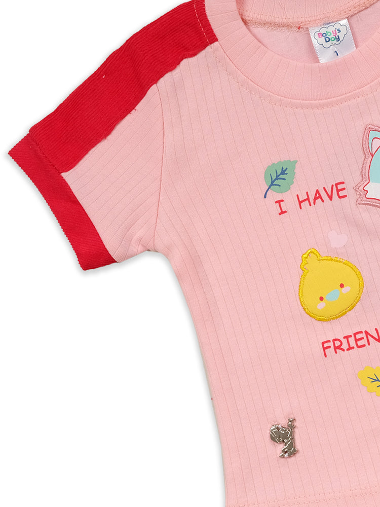 Girls Pure Cotton Top With Shorts