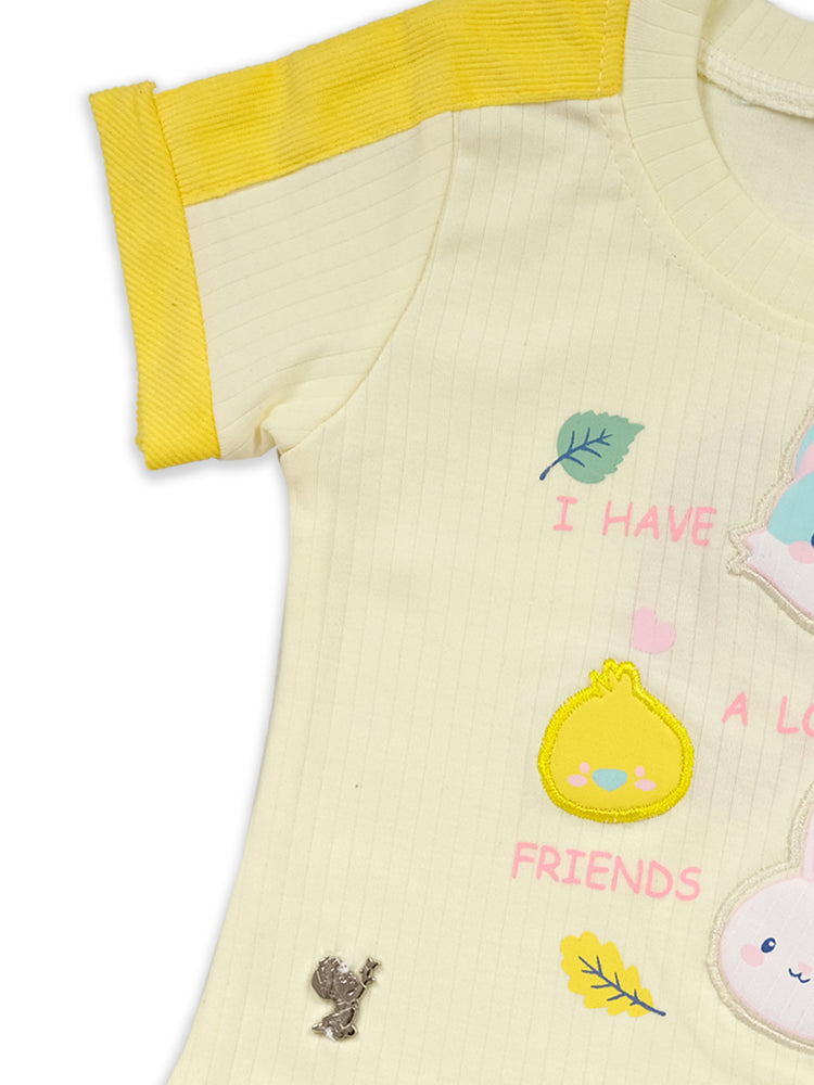 Girls Pure Cotton Top With Shorts