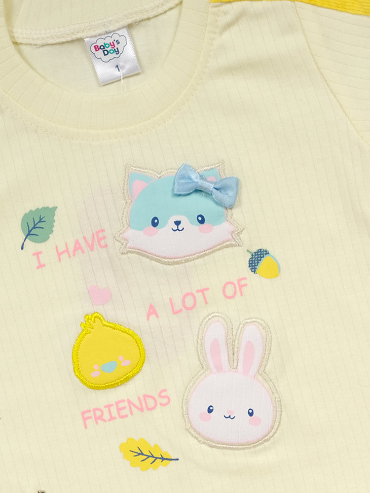 Girls Pure Cotton Top With Shorts