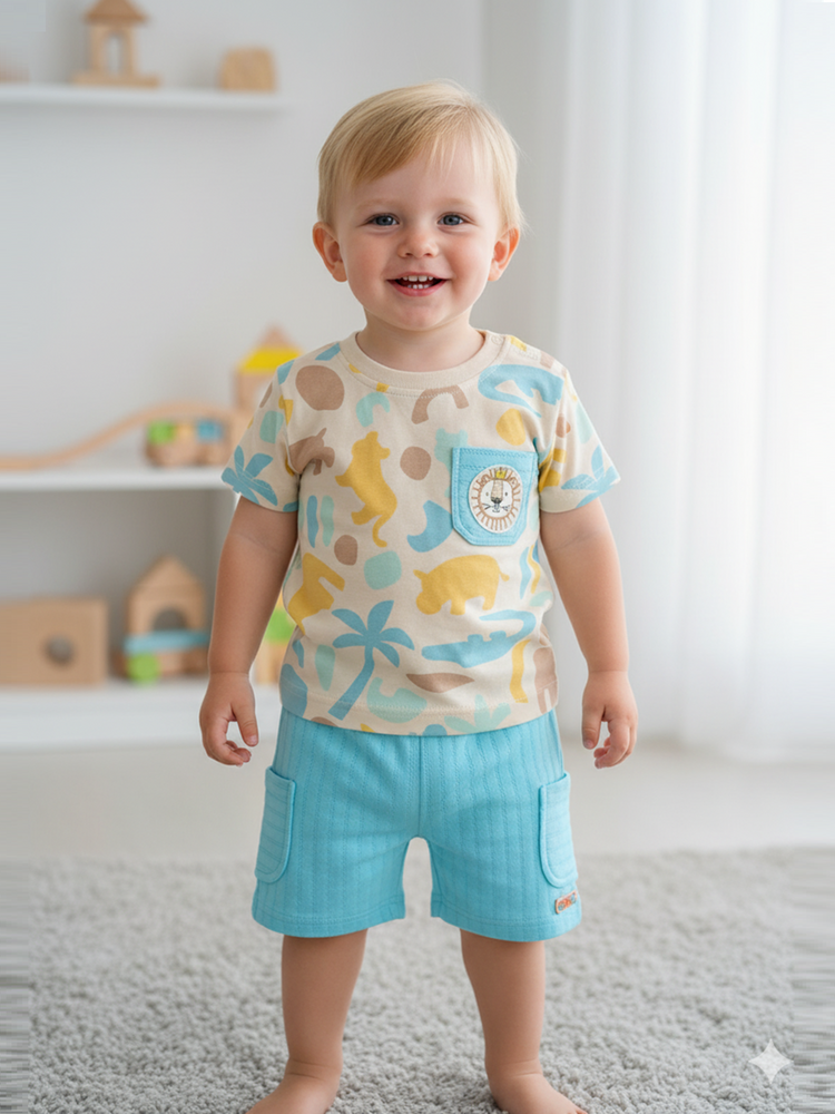 Pompidou Baby Boys Casual Shirt with Shorts