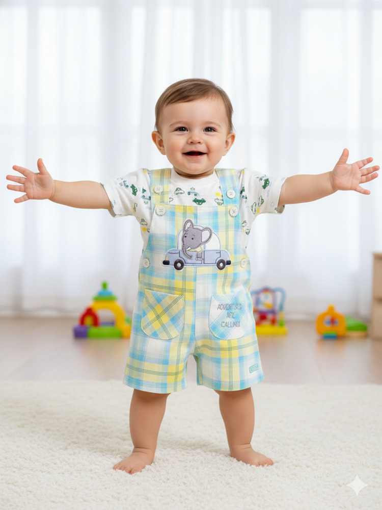 Pompidou Printed Full Sleeves Rompers For Baby Boys