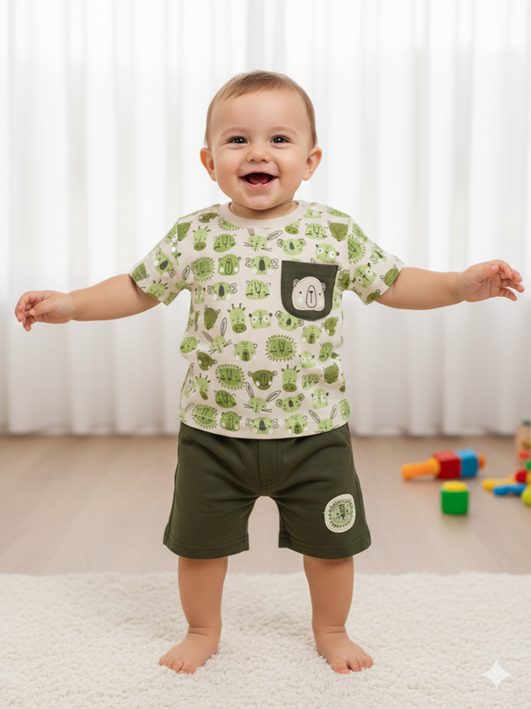 Pompidou Baby Boys Casual Shirt with Shorts