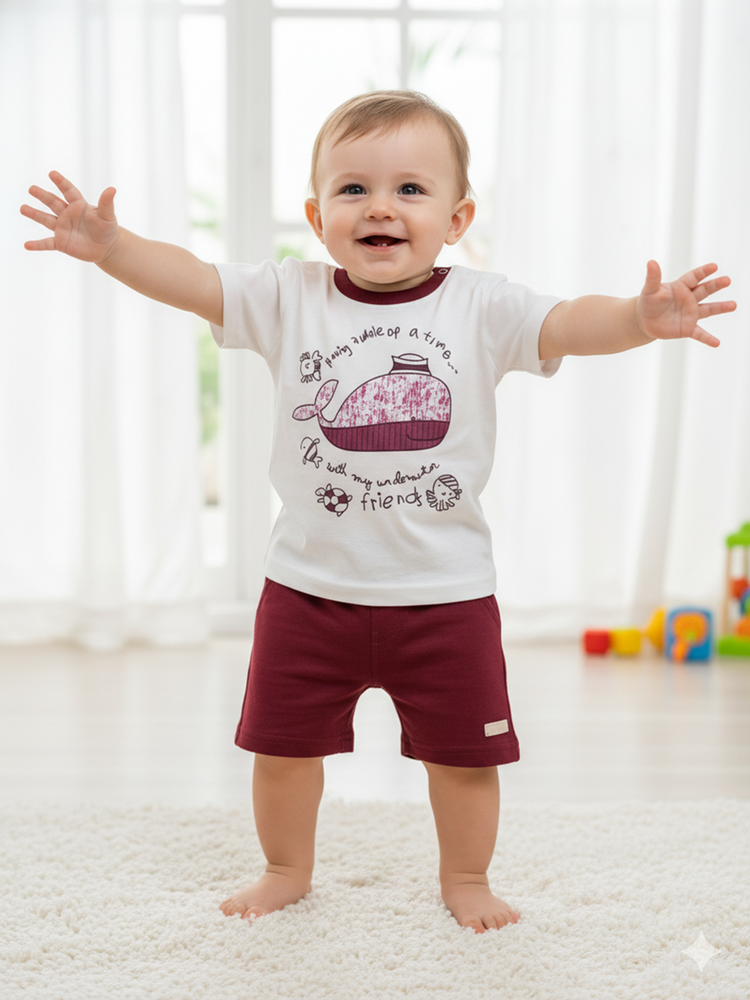 Pompidou Baby Boys Casual Shirt with Shorts
