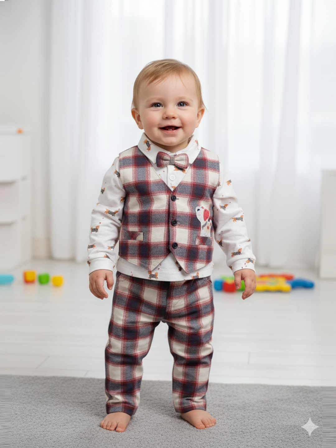 Baby Boys Casual Shirt with Jacket and Shorts