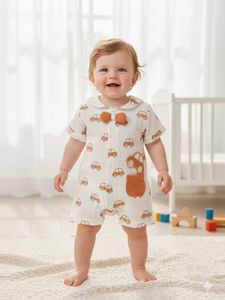 Pompidou Full Sleeves Rompers For Baby Boys