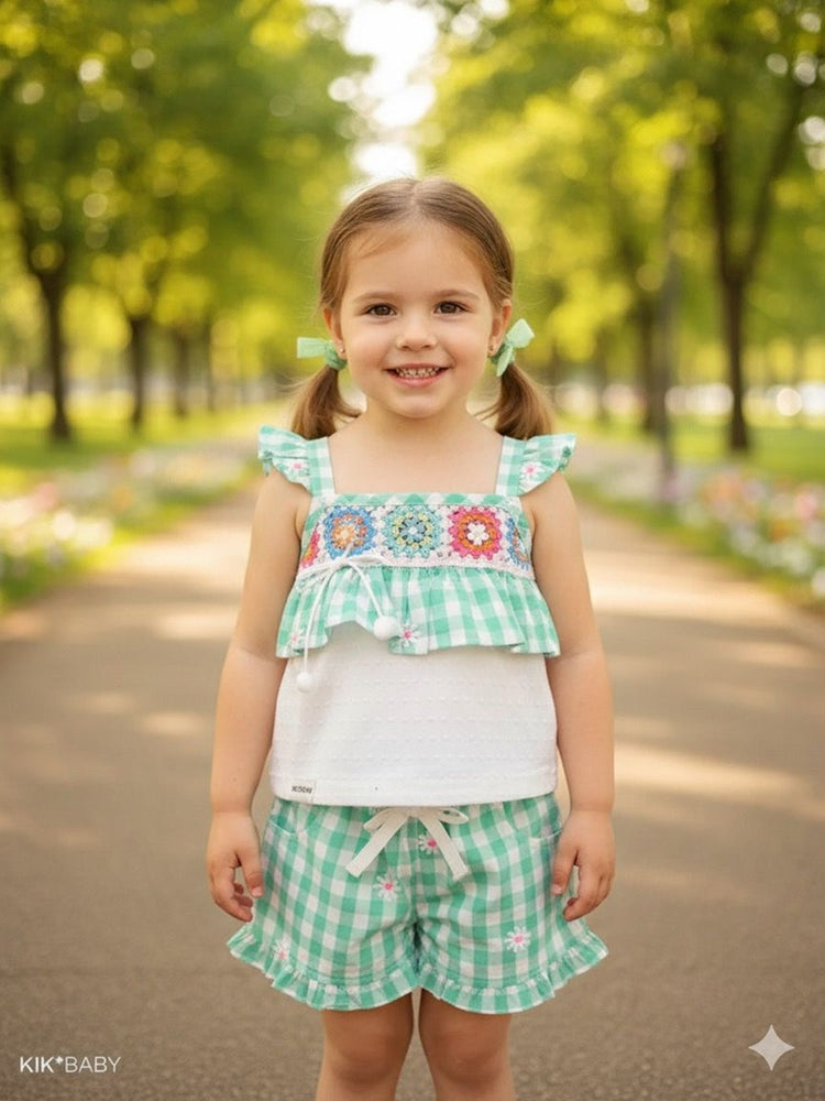 KIKO Pure Cotton Top with Printed Shorts