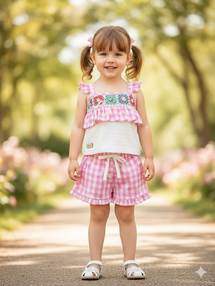 KIKO Pure Cotton Top with Printed Shorts