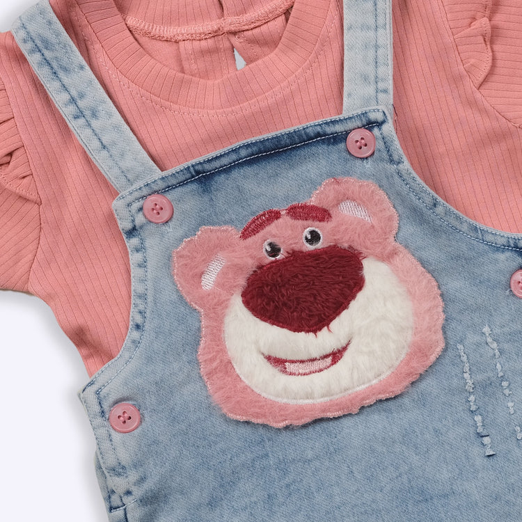 KETI MINI Dungaree Set Lotso Applique For Baby Girls
