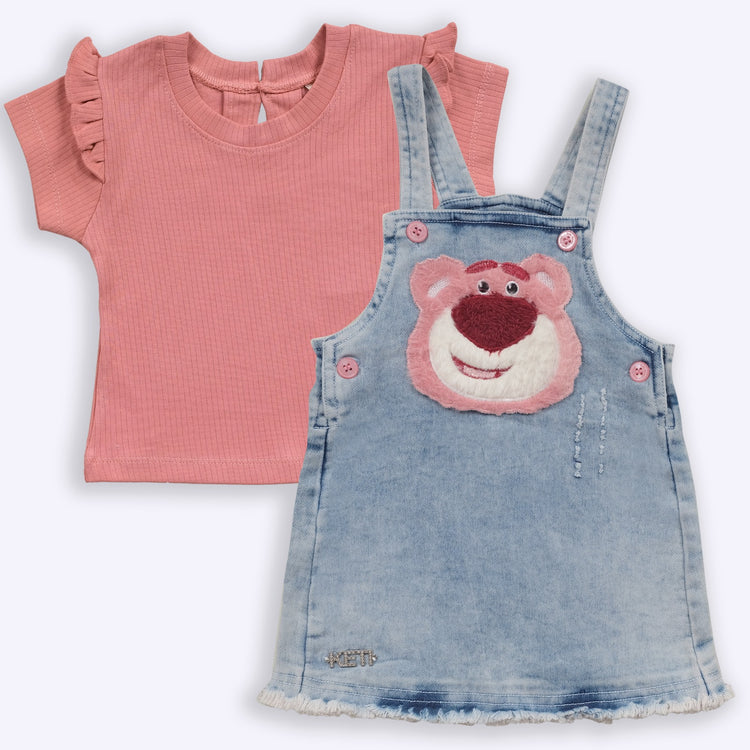 KETI MINI Dungaree Set Lotso Applique For Baby Girls