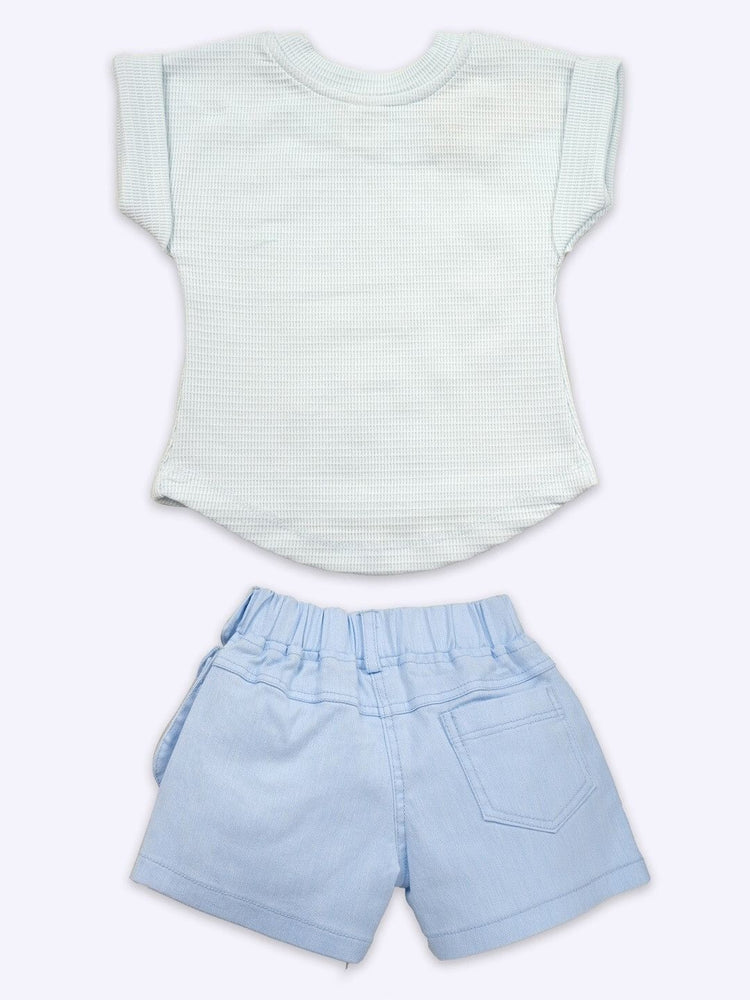 KETI MINI HD Printed Pure Cotton Top With Shorts Clothing Set