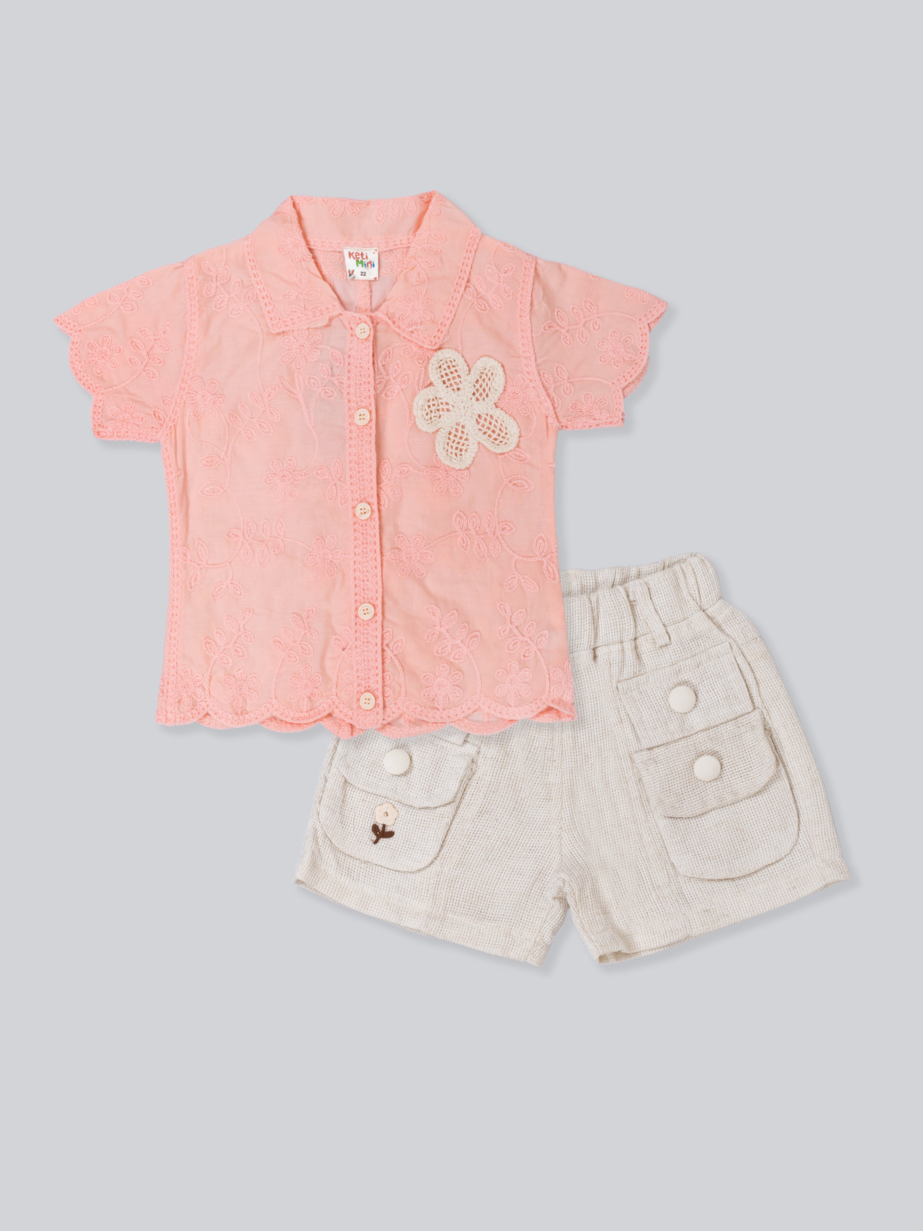Girls’ Shirt & Pocket Shorts Outfit Set