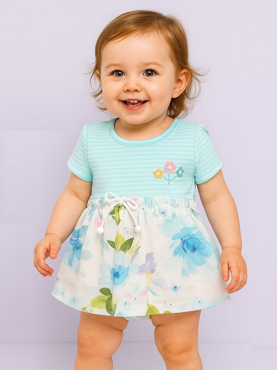 KIKO Baby Girls Floral Printed Pure Cotton Dresses