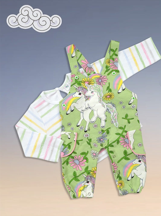 Baby Full Sleeve Top and Dungaree Romper Set