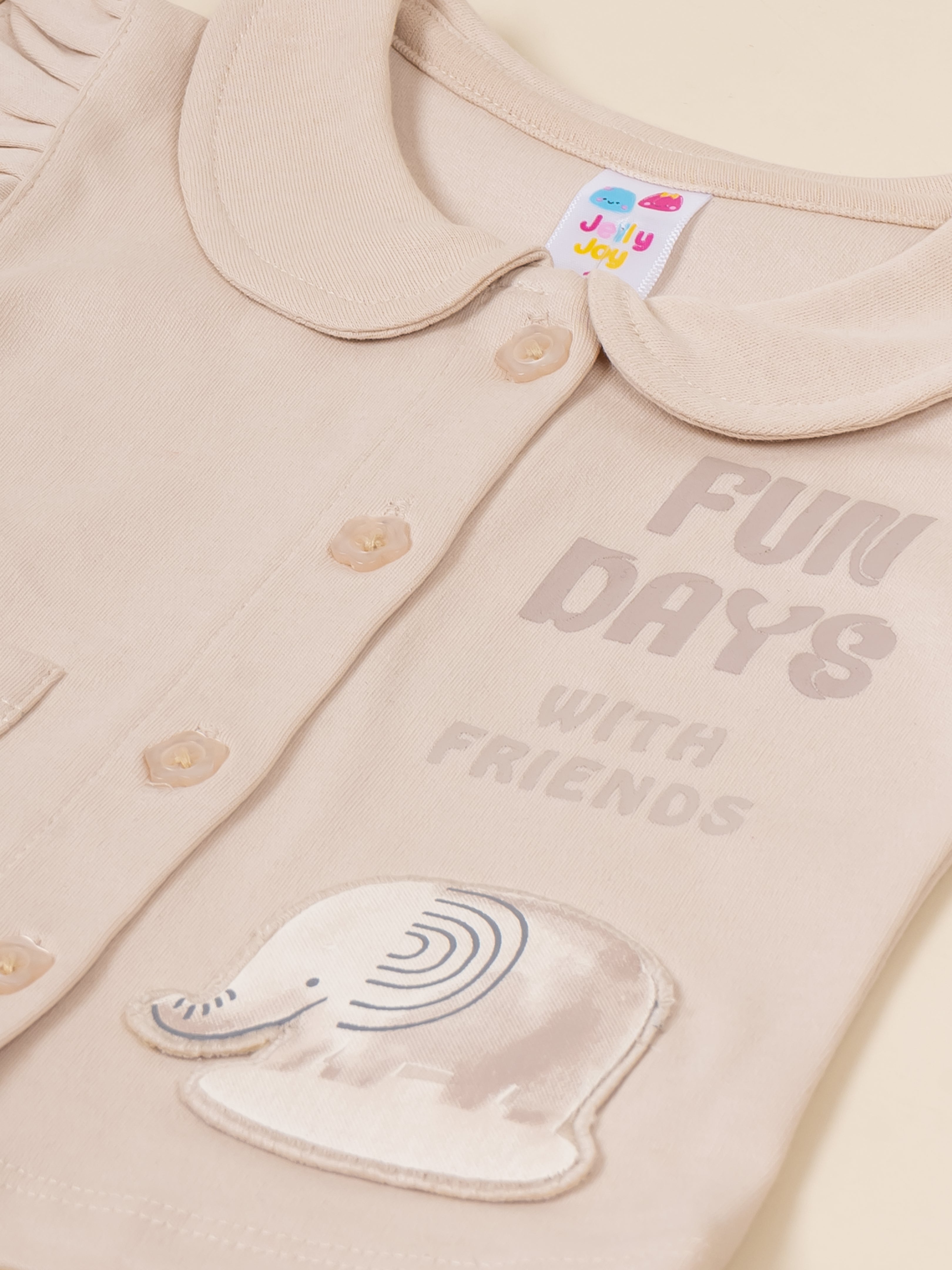 Infant Girl Cotton Top, Bodysuit and Pant Set