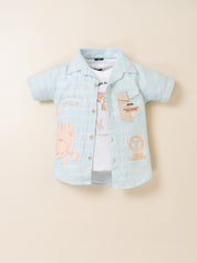 Boys Casual Layered Shirt & Shorts Set