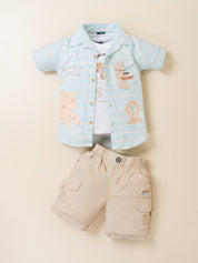Boys Casual Layered Shirt & Shorts Set