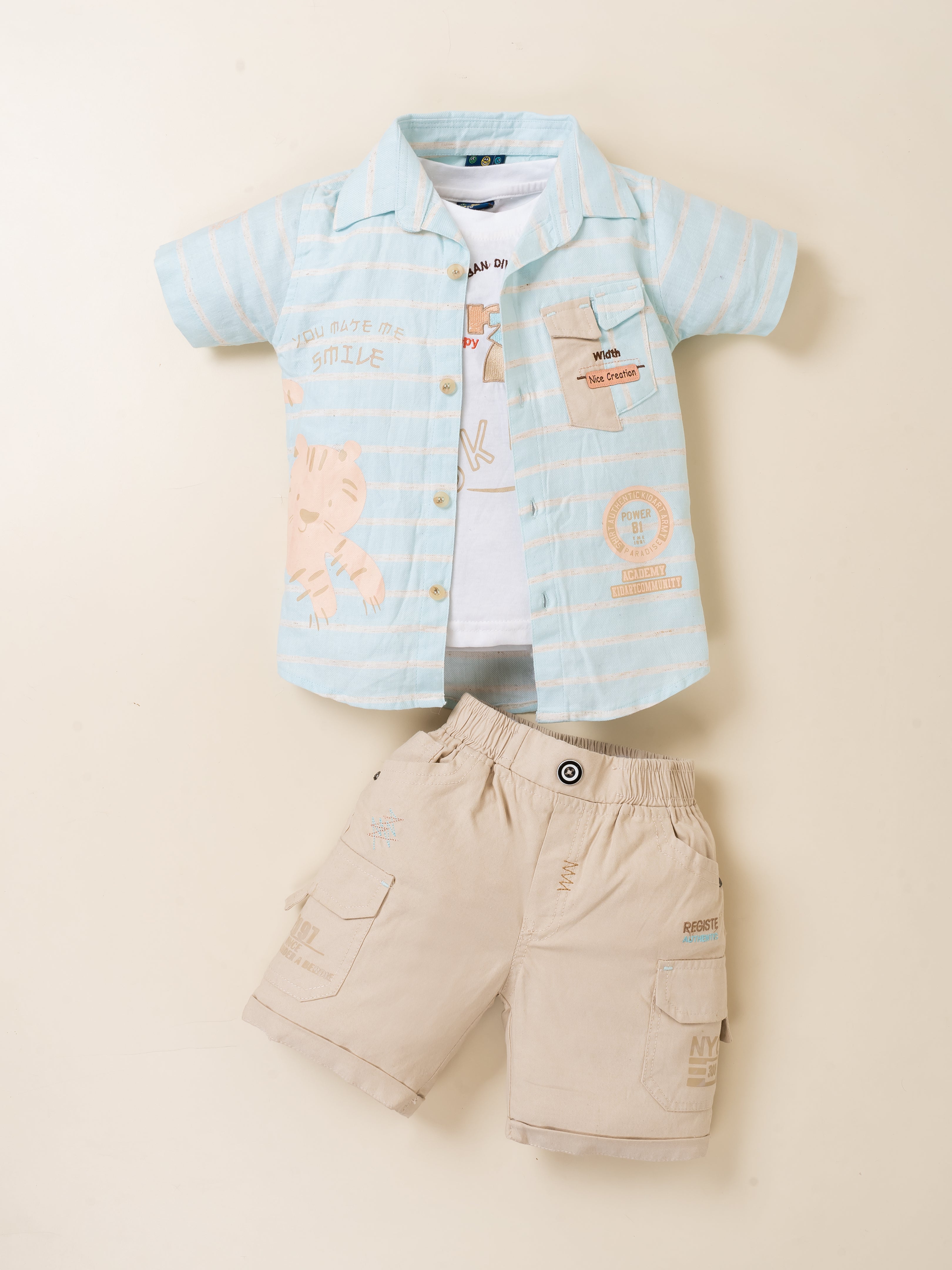 Boys Casual Layered Shirt & Shorts Set