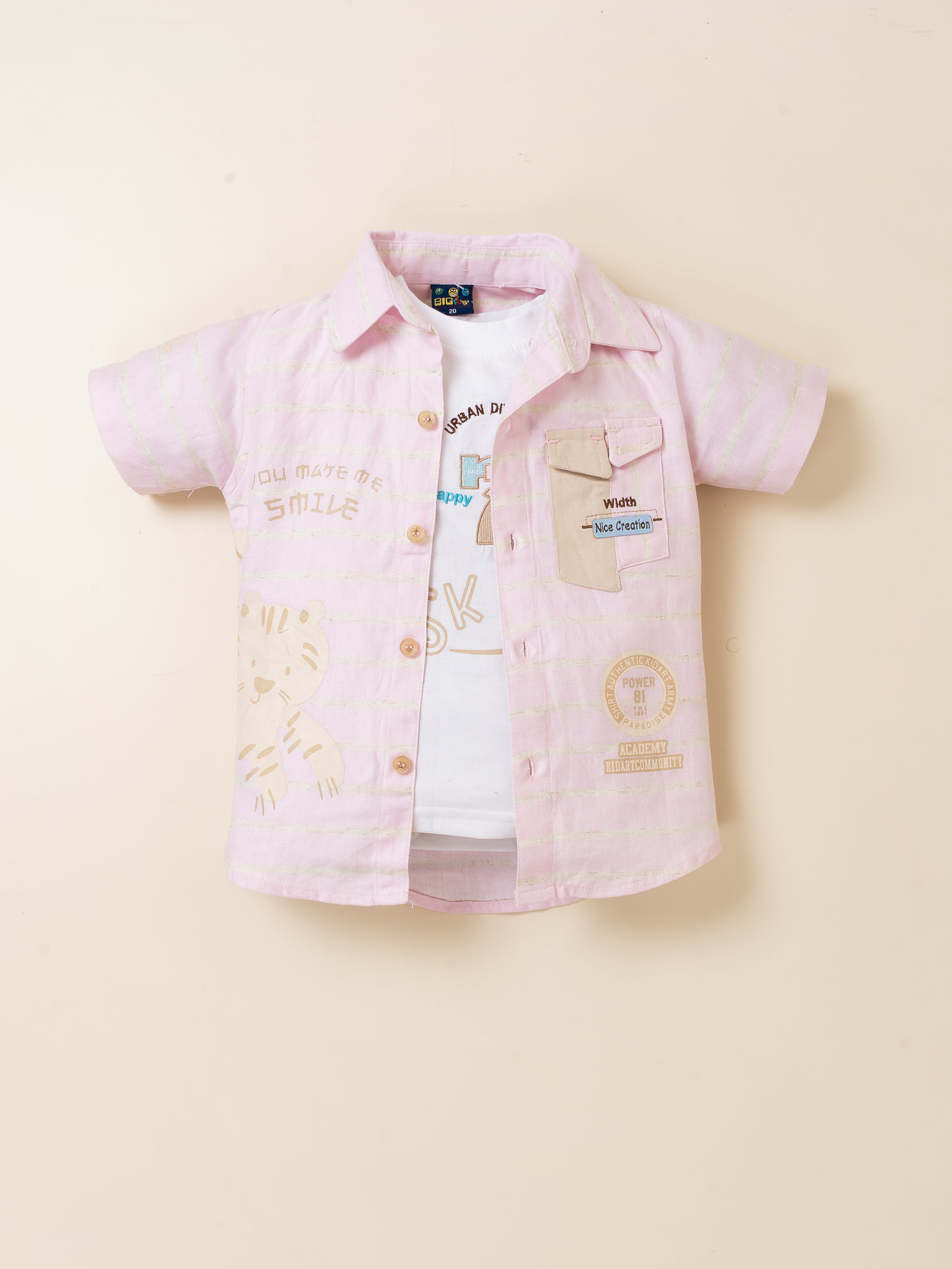 Boys Casual Layered Shirt & Shorts Set