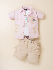 Boys Casual Layered Shirt & Shorts Set