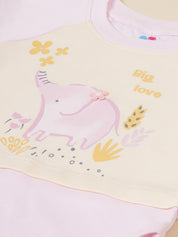 Infant Girl Cotton Top, Bodysuit and Pant Set