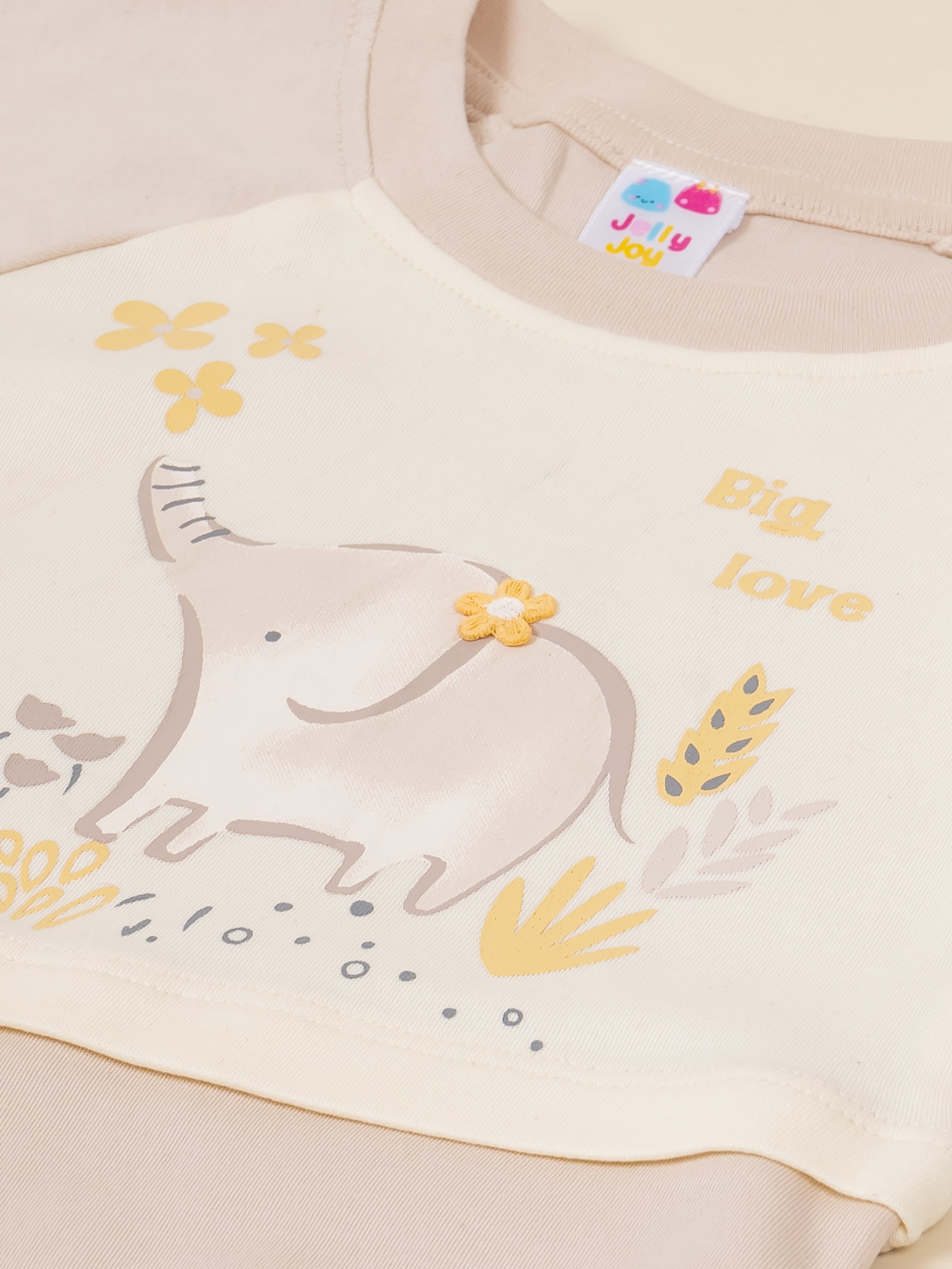 Infant Girl Cotton Top, Bodysuit and Pant Set