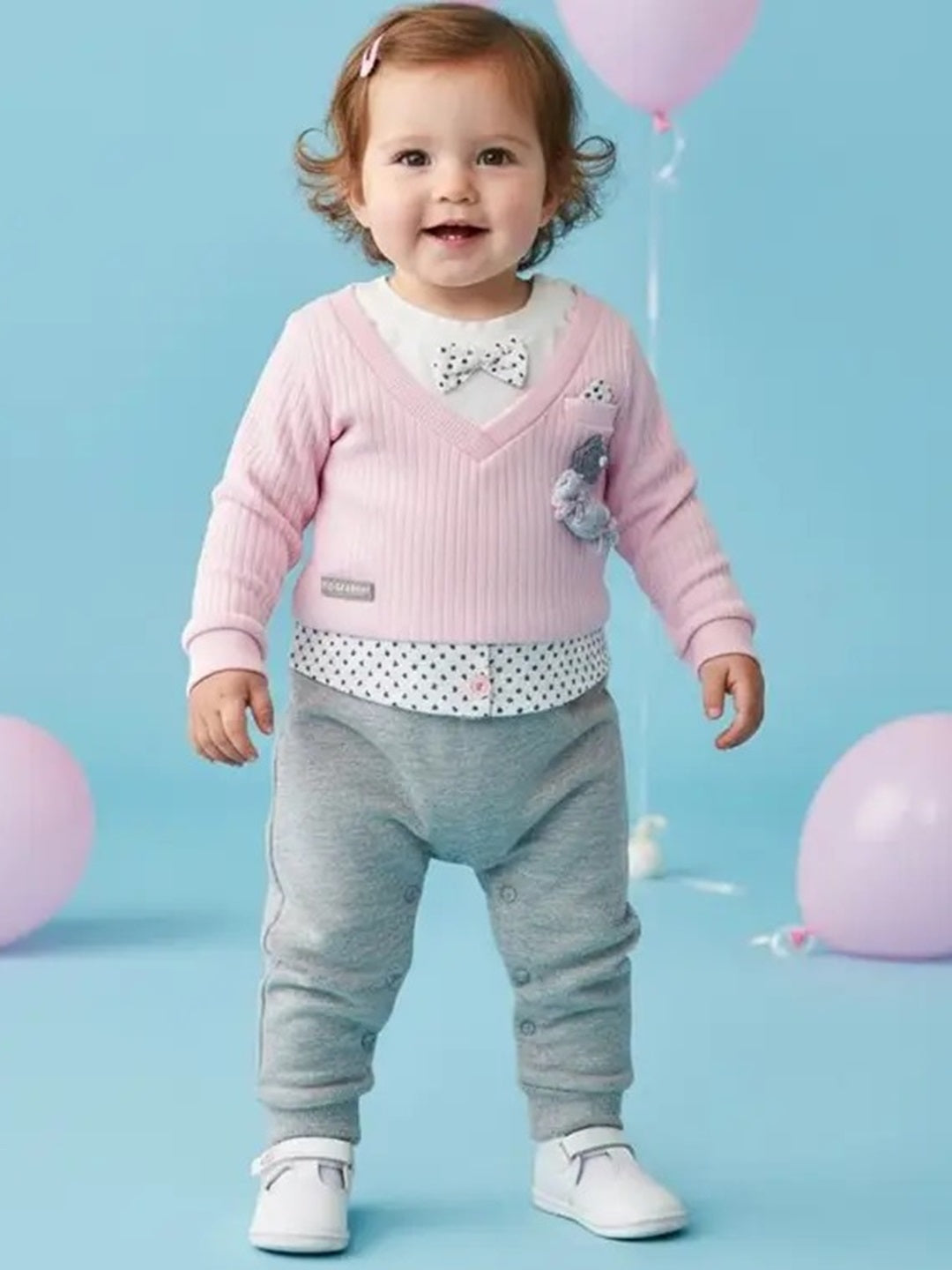 Romper For Baby Girls Applique Cotton Blend