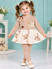 Baby Girls Floral Applique Tunic Top & Leggings Set