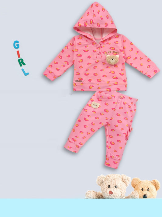 Girl Hooded Pure Cotton Clothing Set