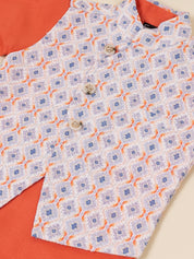 Ethnic Kurta Set with Printed Jacket