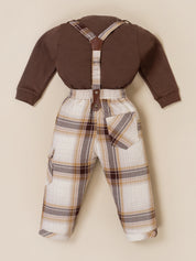 Boys’ Plaid Suspender Outfit Set