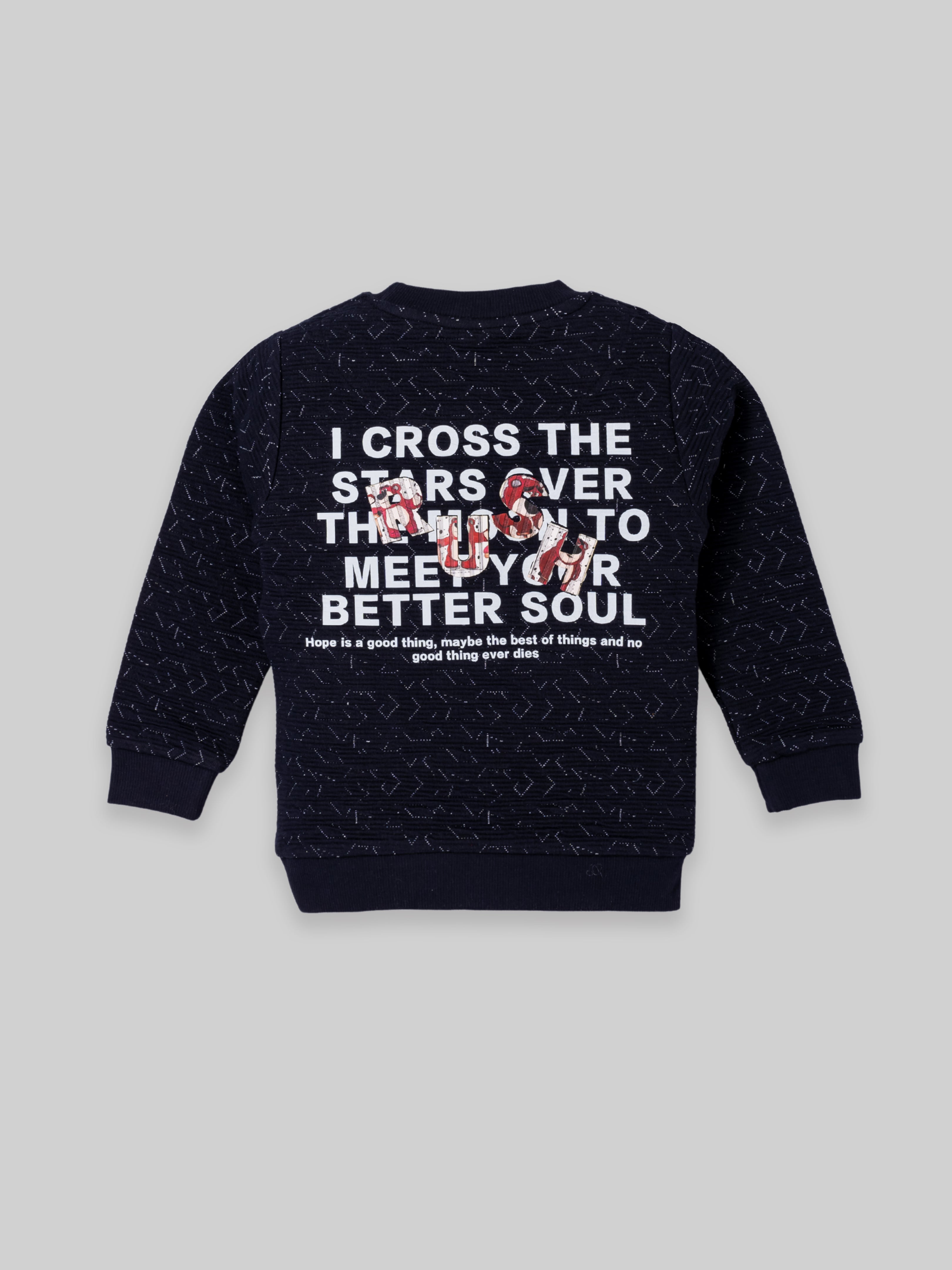 Boys Winter Sweatshirt & Full Pant Set | Navy & Red
