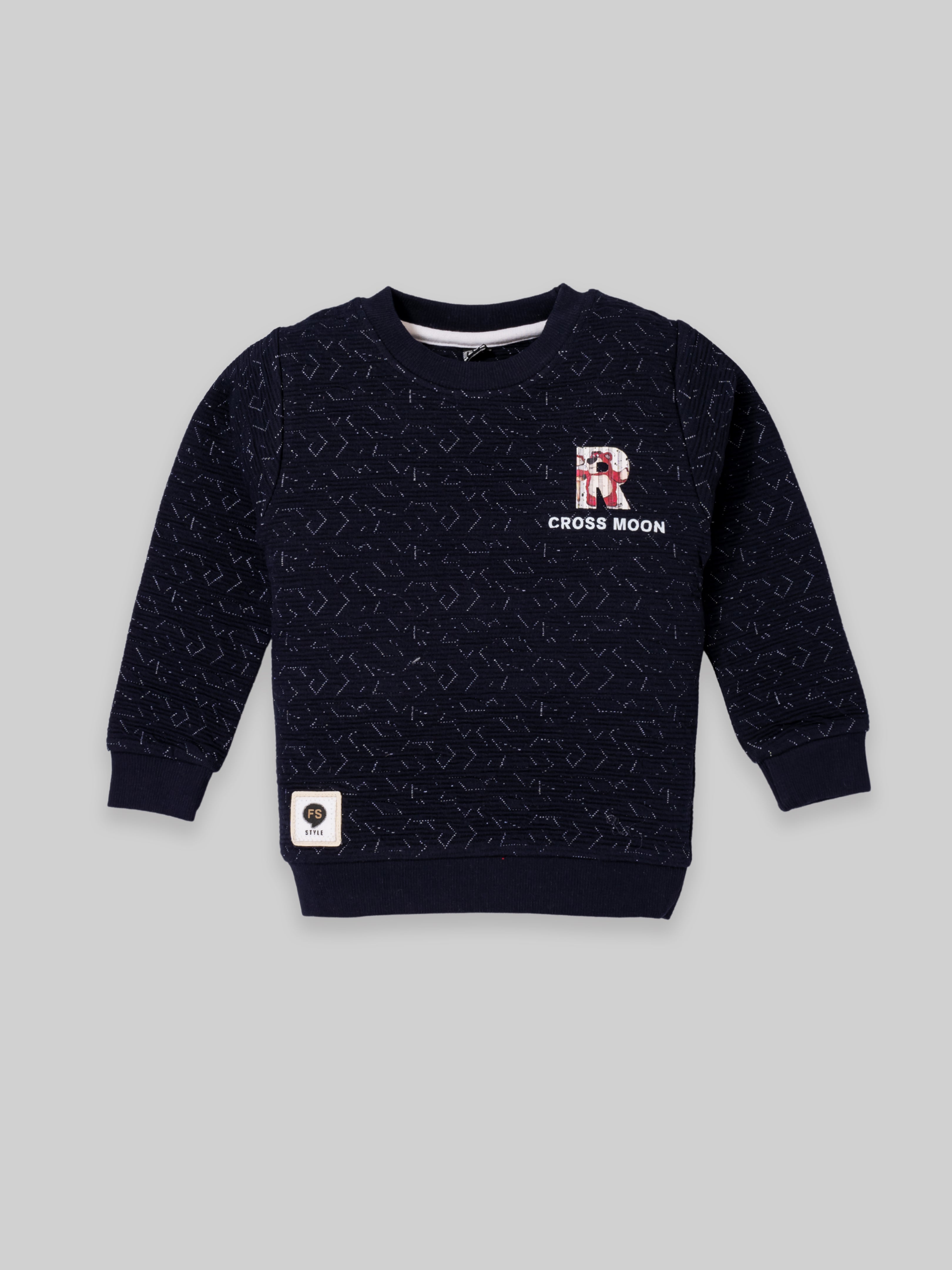 Boys Winter Sweatshirt & Full Pant Set | Navy & Red