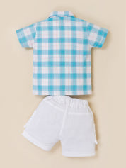 Boys Casual Plaid 3-Piece Summer Outfit