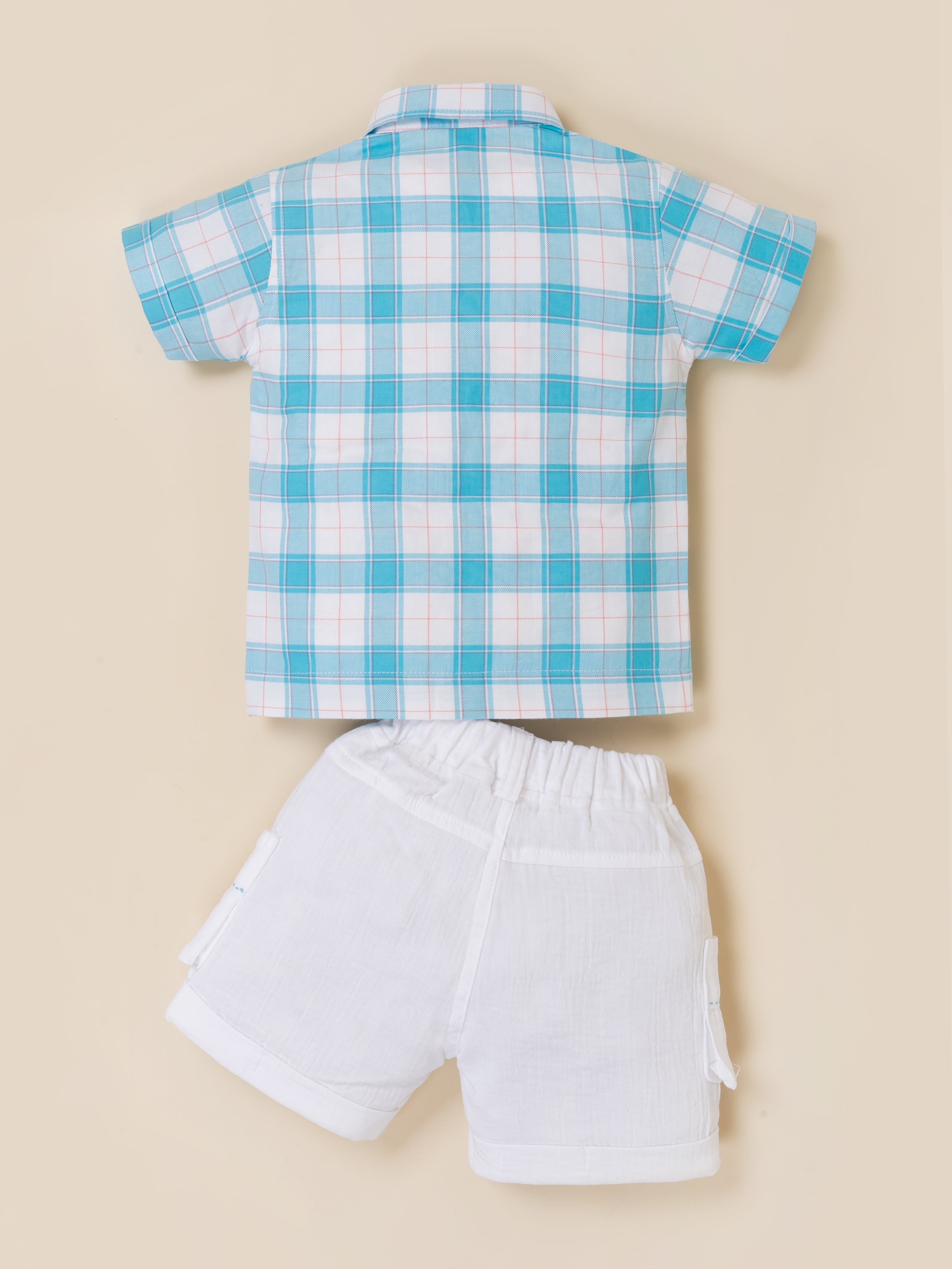 Boys Casual Plaid 3-Piece Summer Outfit
