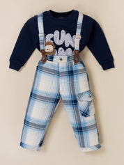 Boys’ Plaid Suspender Outfit Set