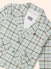 Boys' 3-Piece Brown Plaid Blazer Set
