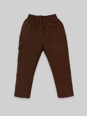 Boys Teddy Bear Printed Sweatshirt & Cargo Pants Set | Cream & Orange