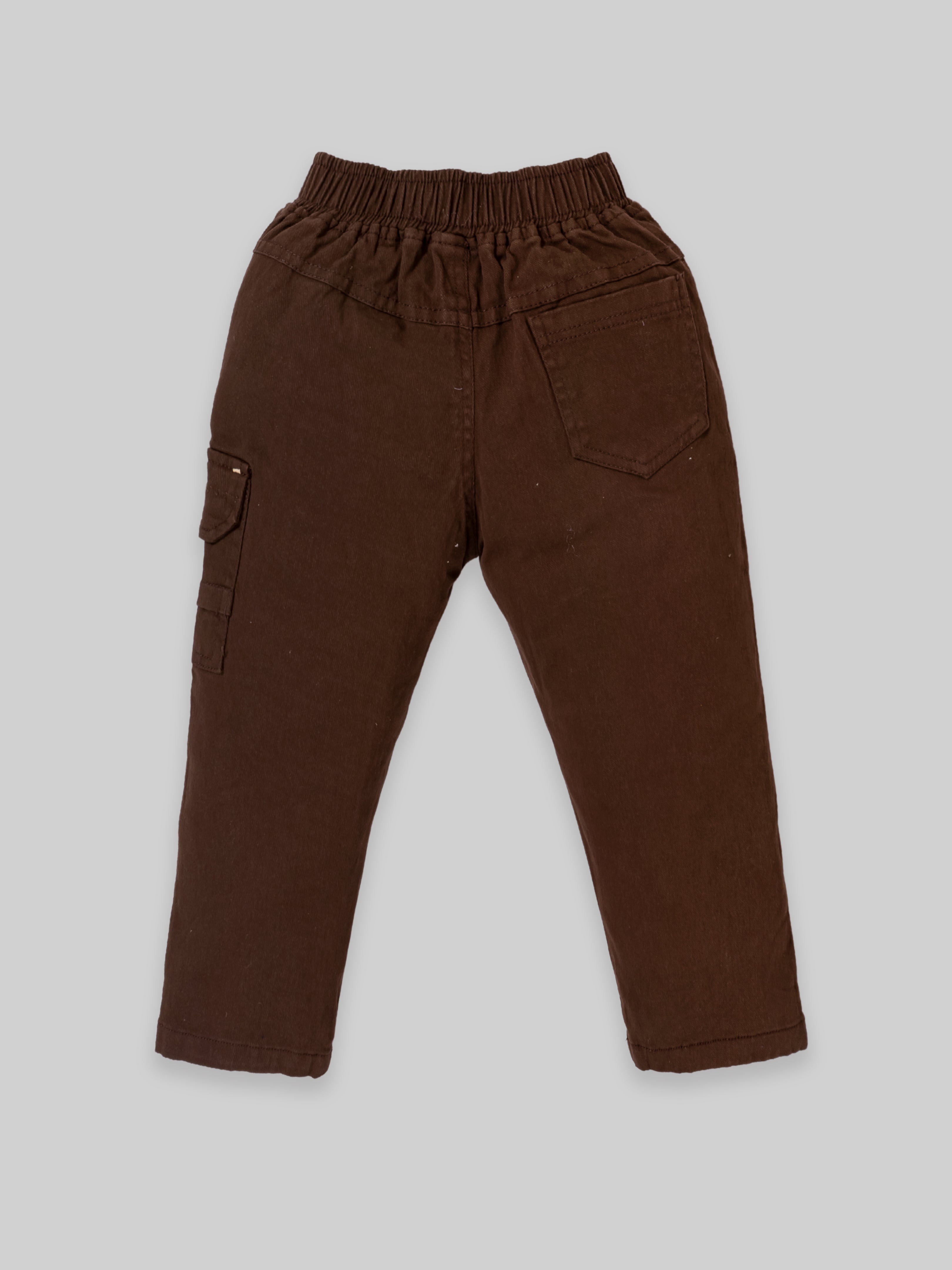 Boys Teddy Bear Printed Sweatshirt & Cargo Pants Set | Cream & Orange