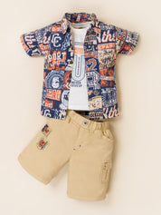 Kids Boys Urban Graphic Print Summer Set
