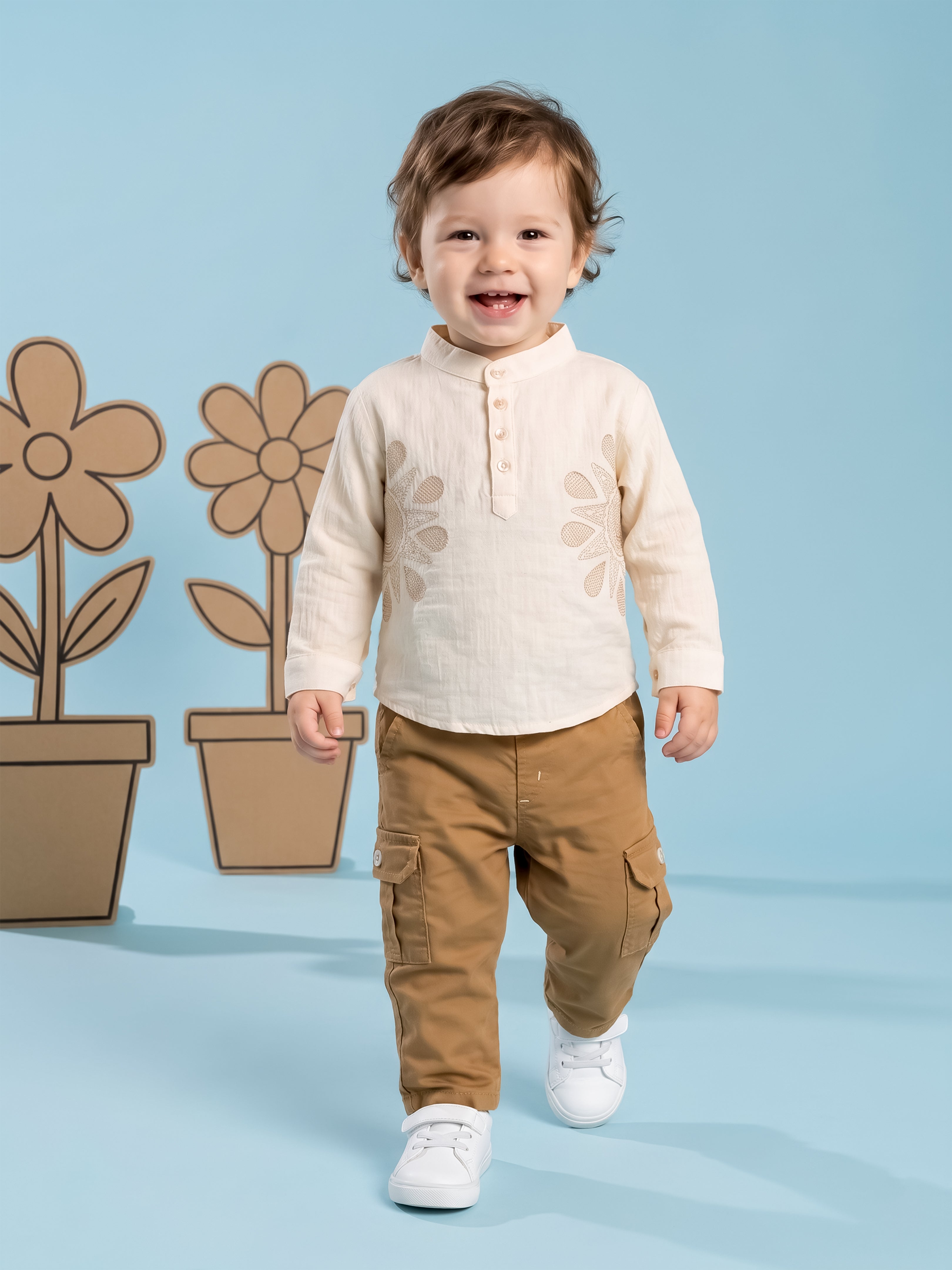 Boys’ Ethnic Kurta & Cargo Pants Set