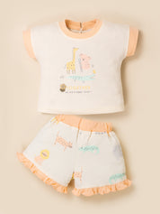 Baby Girl Clothing Set with Top, Shorts & Bodysuit