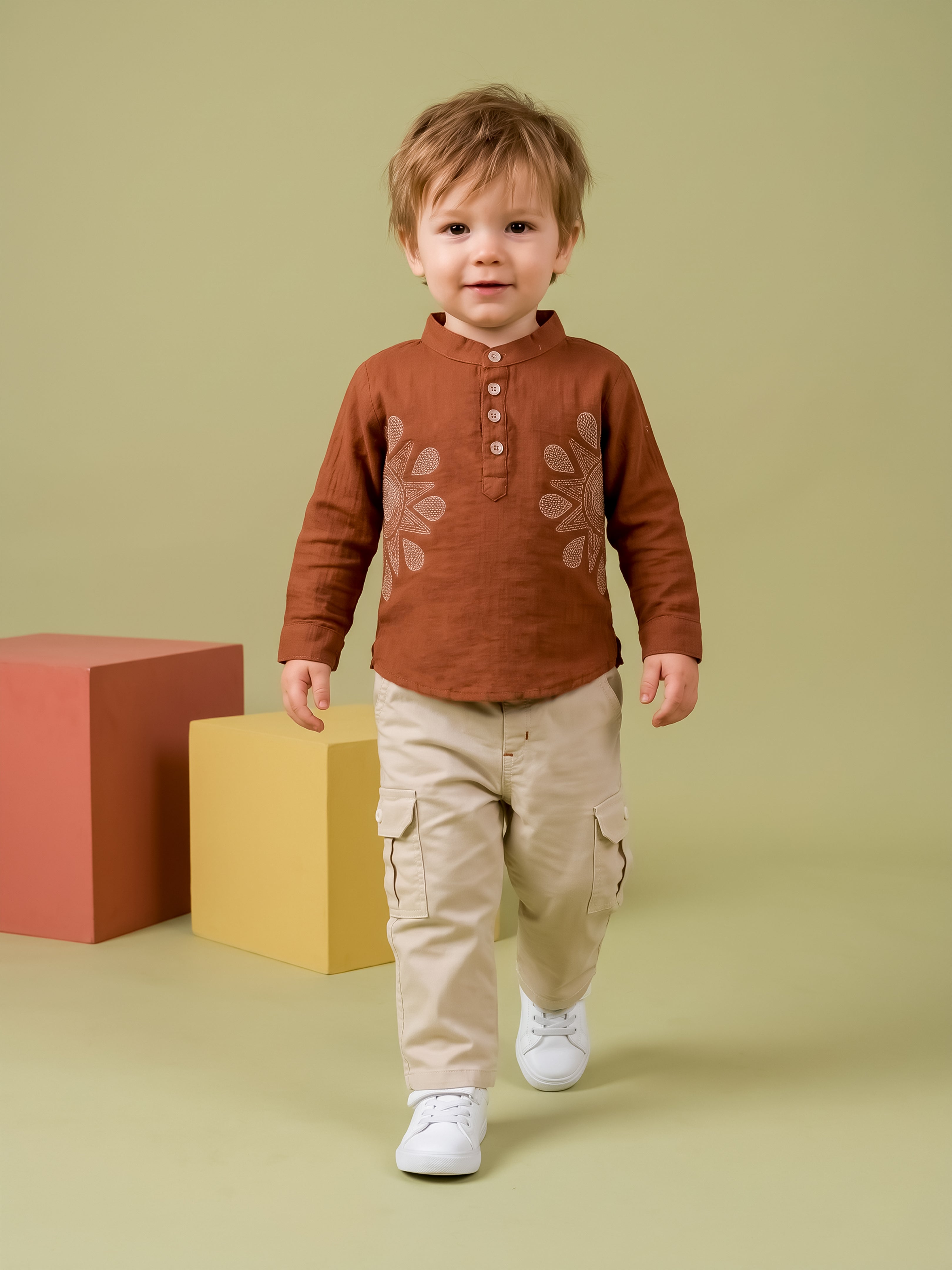 Boys’ Ethnic Kurta & Cargo Pants Set