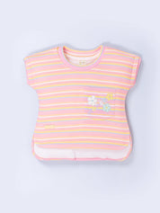 Striped T-Shirt and Denim Shorts Set