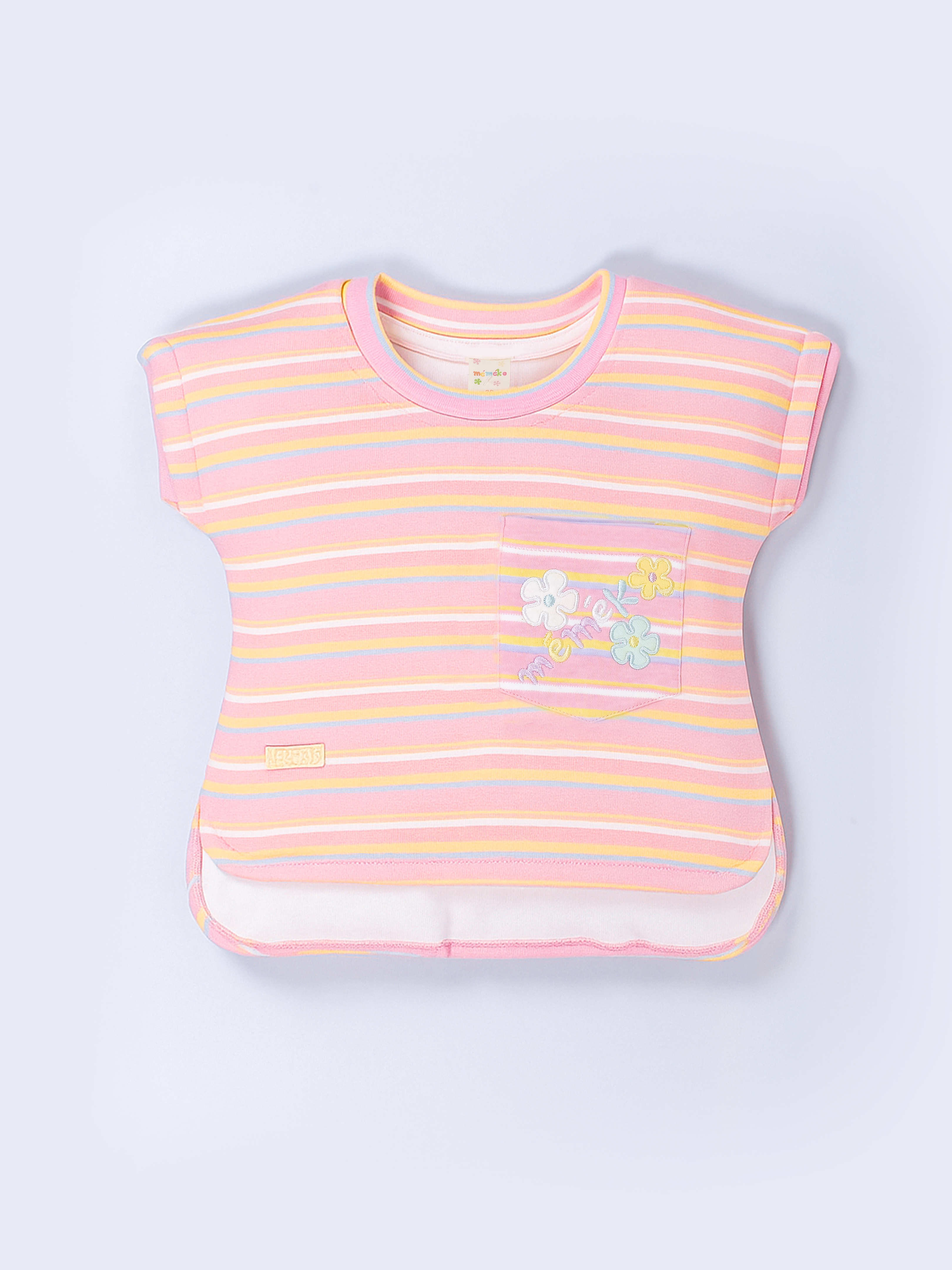 Striped T-Shirt and Denim Shorts Set