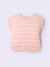 Striped T-Shirt and Denim Shorts Set