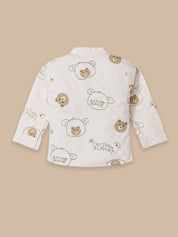 Kids Casual Outfit – Printed Full Sleeve Kurta With Matching Pants