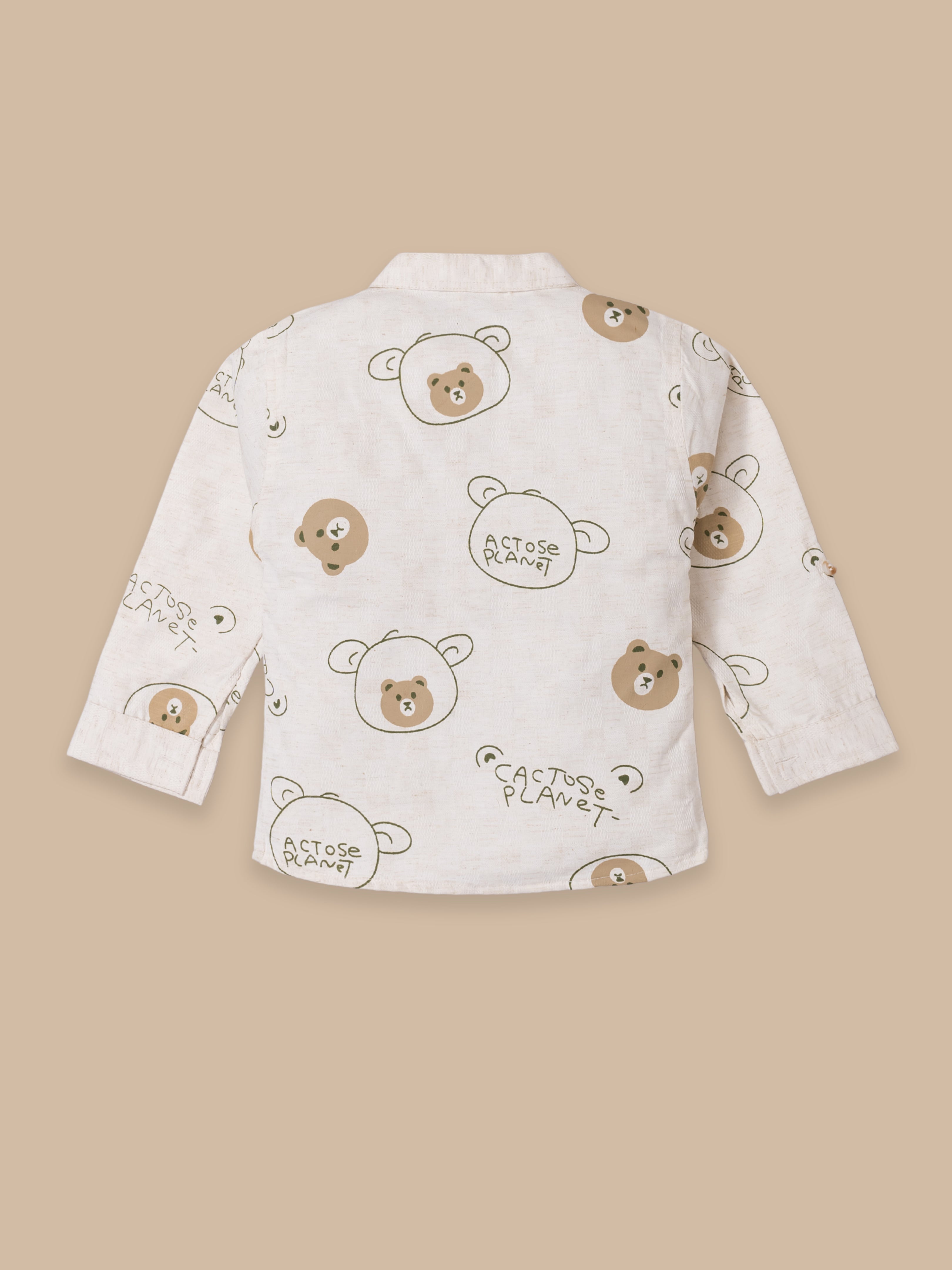 Kids Casual Outfit – Printed Full Sleeve Kurta With Matching Pants