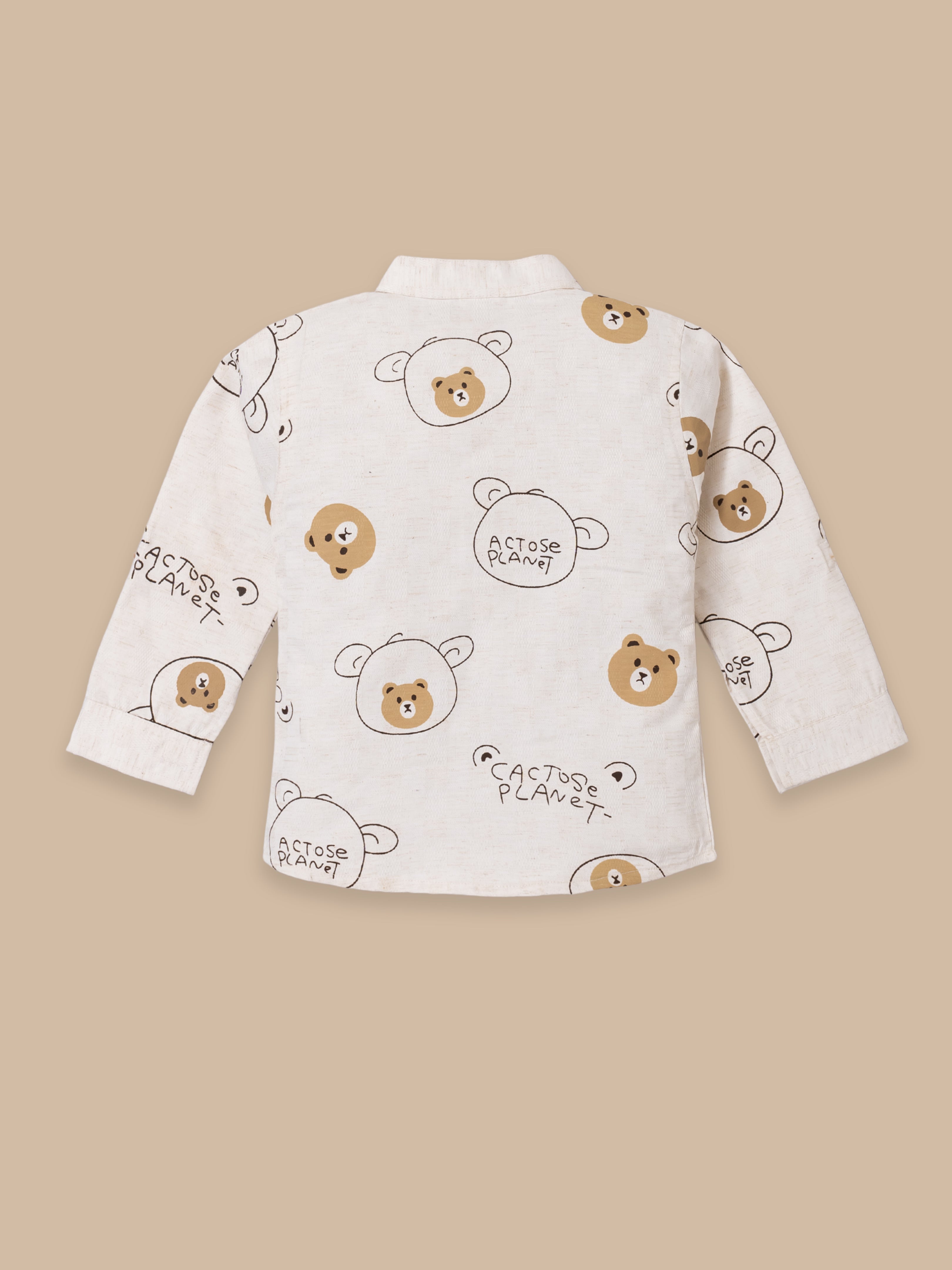 Kids Casual Outfit – Printed Full Sleeve Kurta With Matching Pants