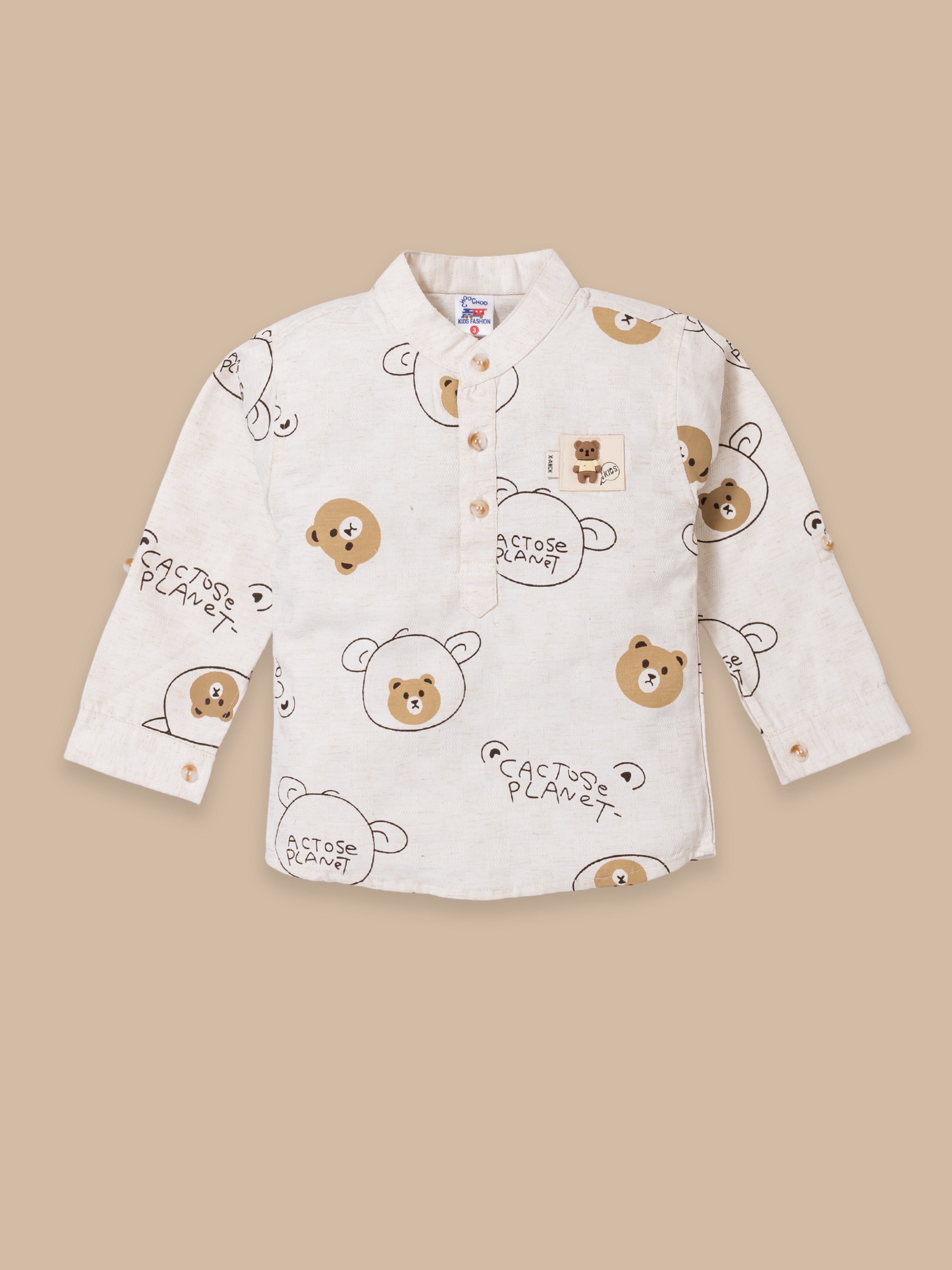 Kids Casual Outfit – Printed Full Sleeve Kurta With Matching Pants
